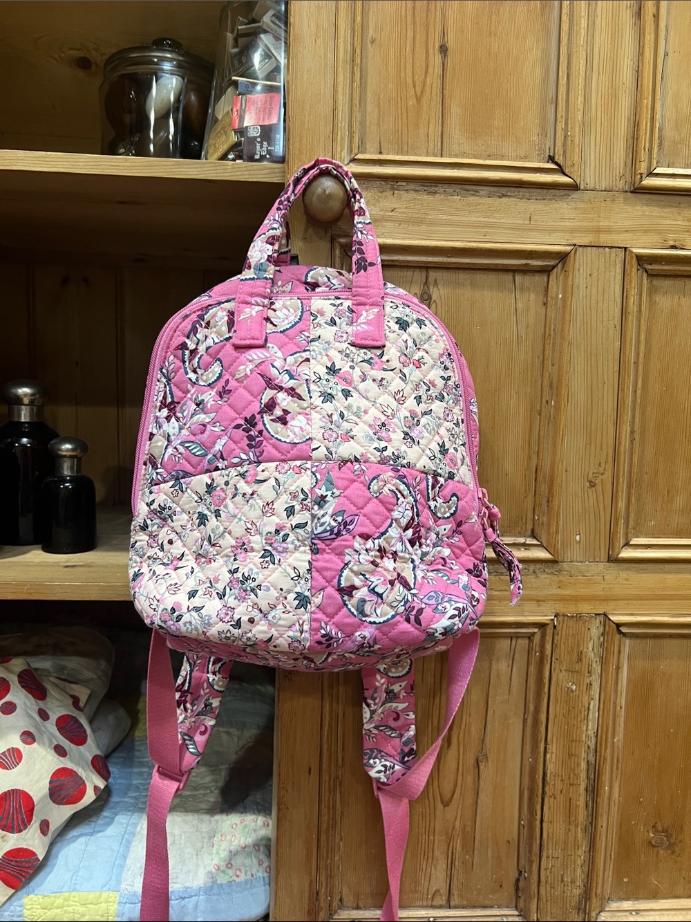 Vera Bradley Mini Totepack in Botanical Pink Paisley Patchwork Pattern